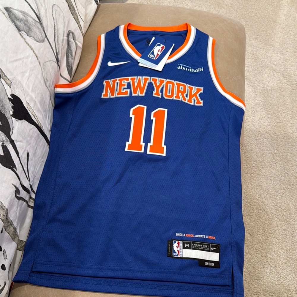 Nike Blue and Orange Basketball Jersey New York Knicks Youth Medium Brunson